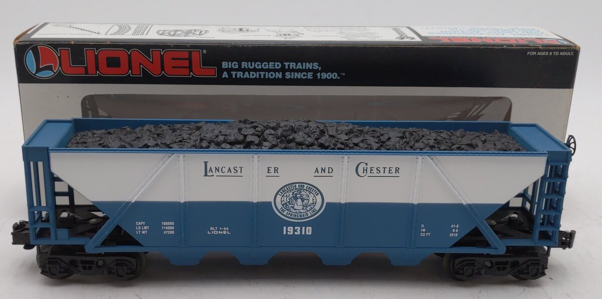 Lionel 6-19310 O Gauge Lancaster and Chester 4-Bay Hopper w/Coal Load EX/Box