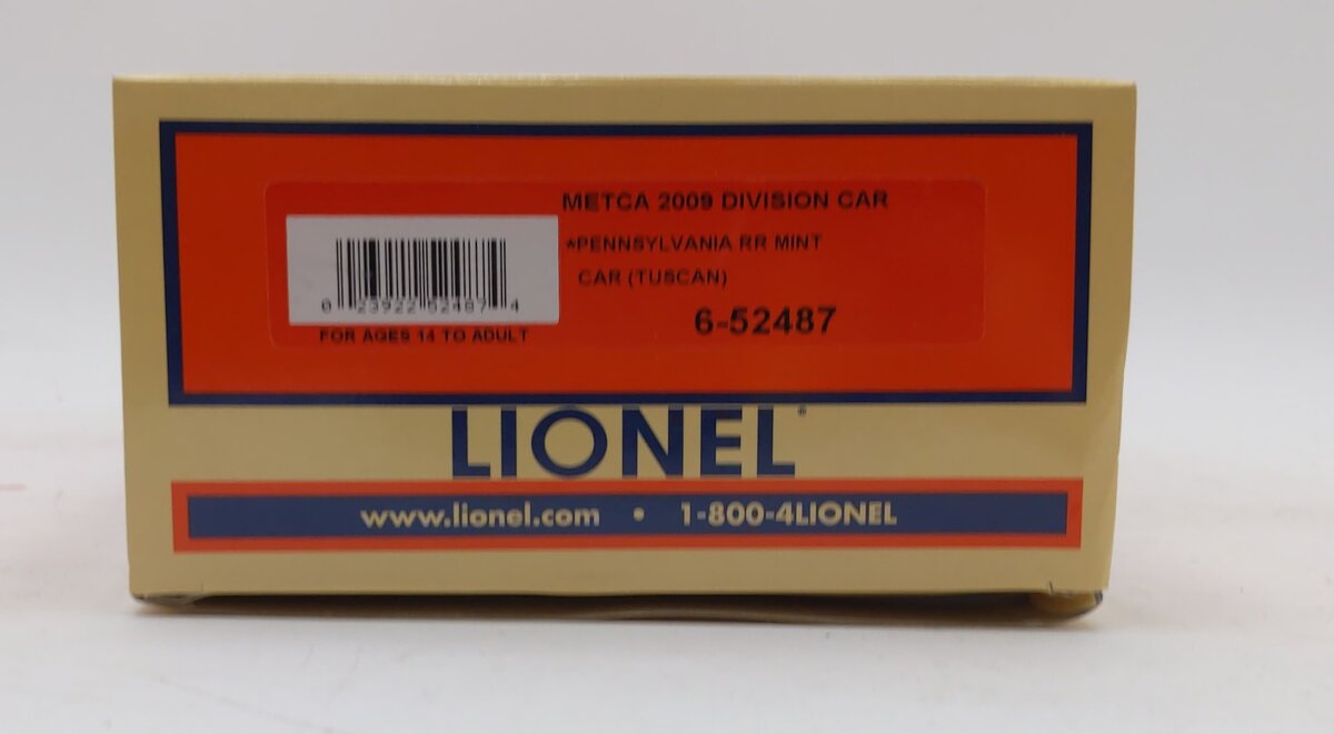 Lionel 6-52487 O Gauge METCA 2009 Pennsylvania Division Car #610902 LN/Box