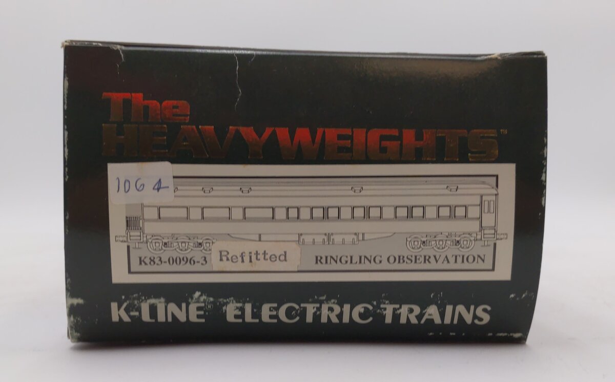K-Line K83-0096-3 O Ringling Circus 18" Heavyweight Observation Car #96 NIB