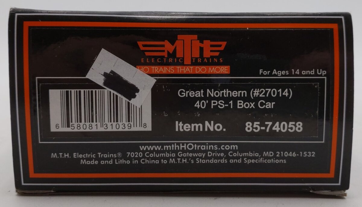 MTH 85-74058 HO Scale Great Northern 40' PS1 Boxcar #27014