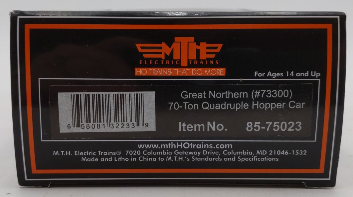 MTH 85-75023 HO Scale Great Northern 70t Quad Hopper #73300