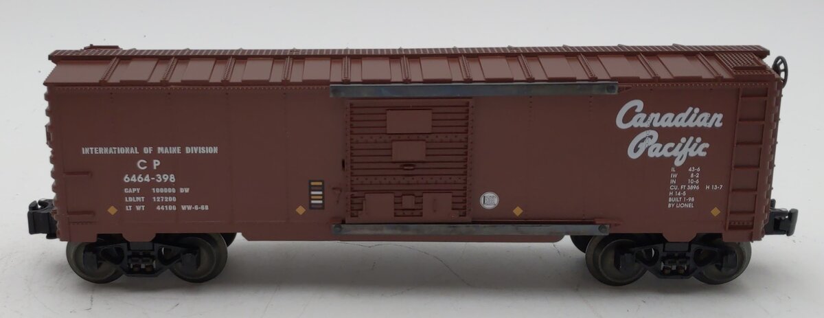 Lionel 6-29215 O Gauge Canadian Pacific Boxcar #6464-398 LN/Box