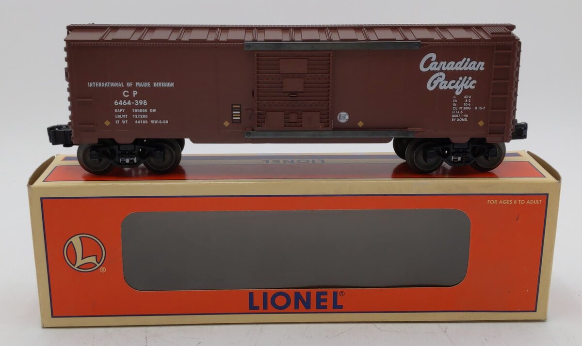 Lionel 6-29215 O Gauge Canadian Pacific Boxcar #6464-398 LN/Box