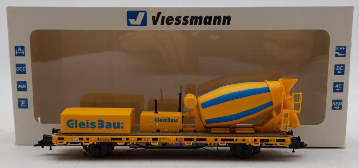 Viessmann 2625 HO GleisBau Low-Side Car w/Motorized Cement Mixer