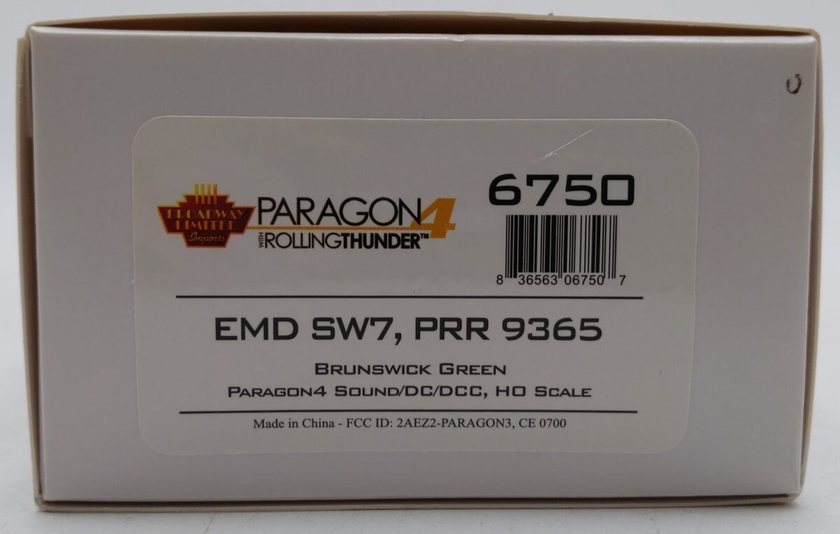 Broadway Limited 6750 HO Pennsylvania EMD SW7 Diesel Locomotive #9365 w/Paragon4