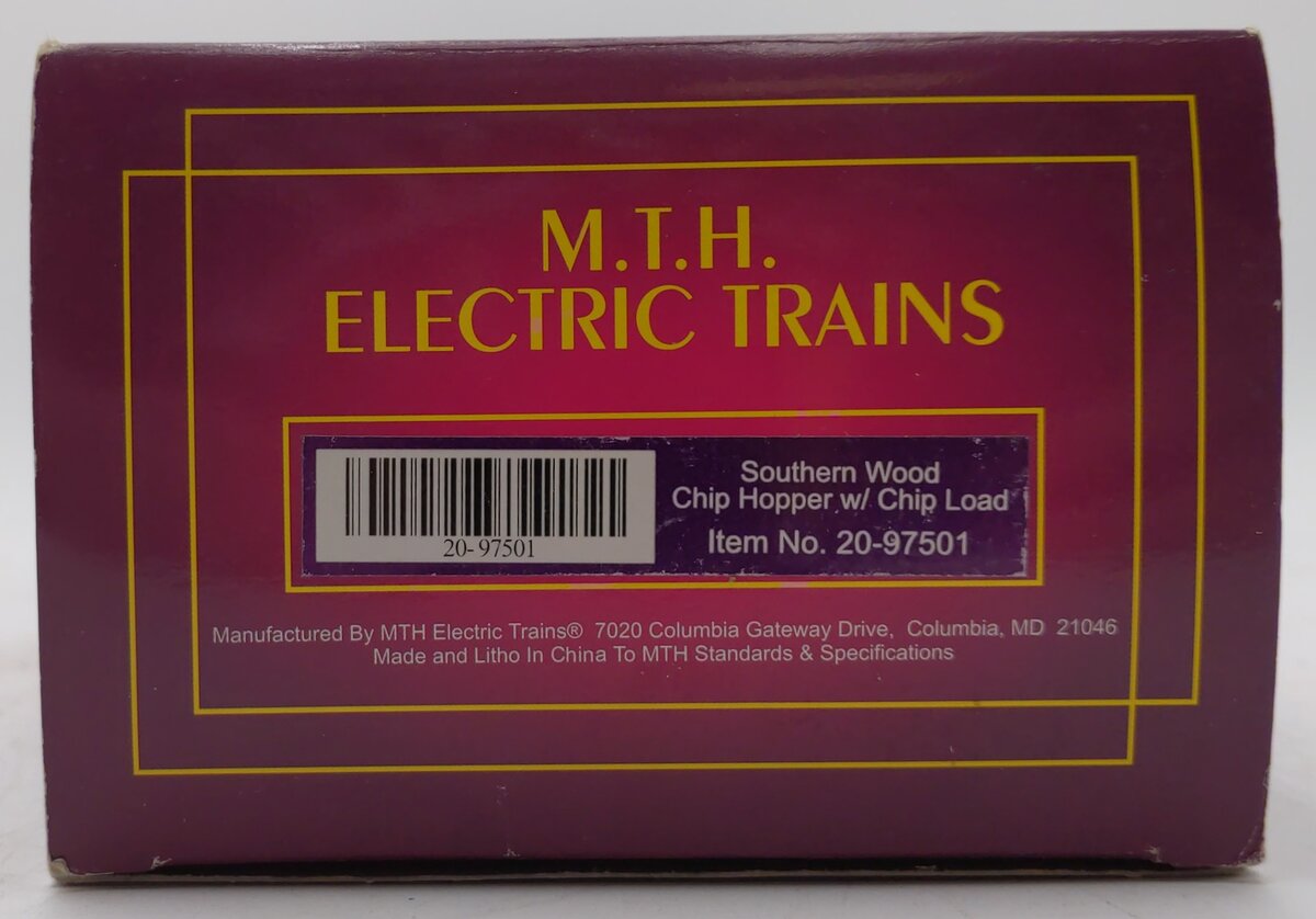MTH 20-97501 O Gauge Southern Wood Chip Hopper Car With Load #139750 LN/Box