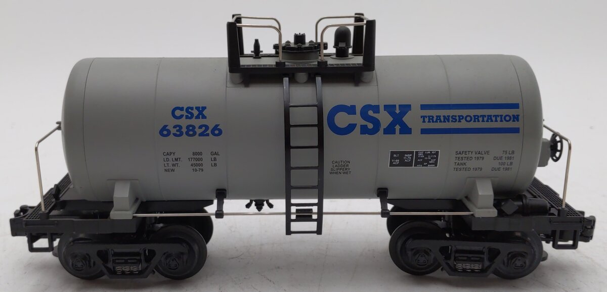 MTH 20-96003 O Gauge CSX 8000 Gallon Single Dome Tank Car #63826 LN/Box