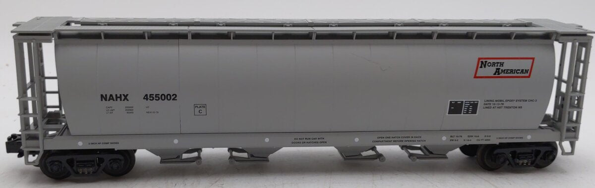 MTH 20-97401 O Gauge North American 4-Bay Cylindrical Grain Hopper Car #455002 LN/Box