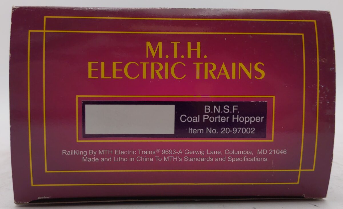 MTH 20-97002 O Gauge B.N.S.F Coal Porter Hopper #668225 LN/Box