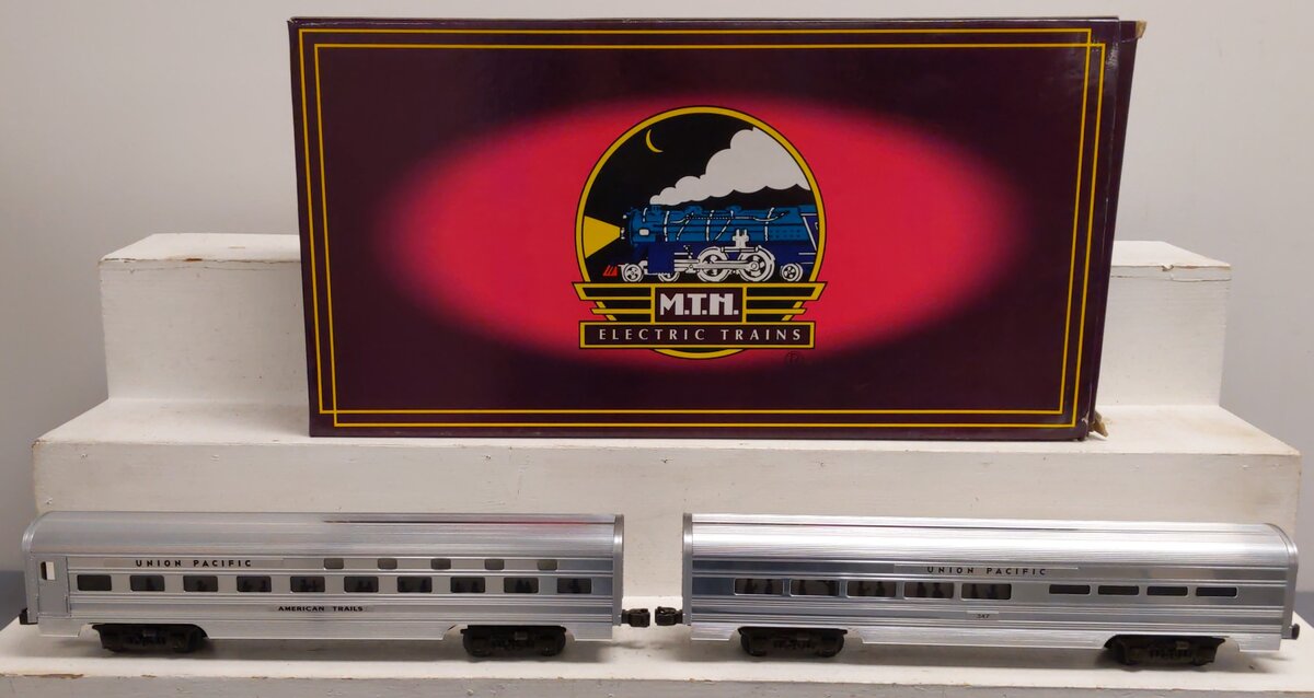 MTH 20-6115 O UP 60' Sleeper/Diner Aluminum Passenger Car Set (Set of 2) EX/Box
