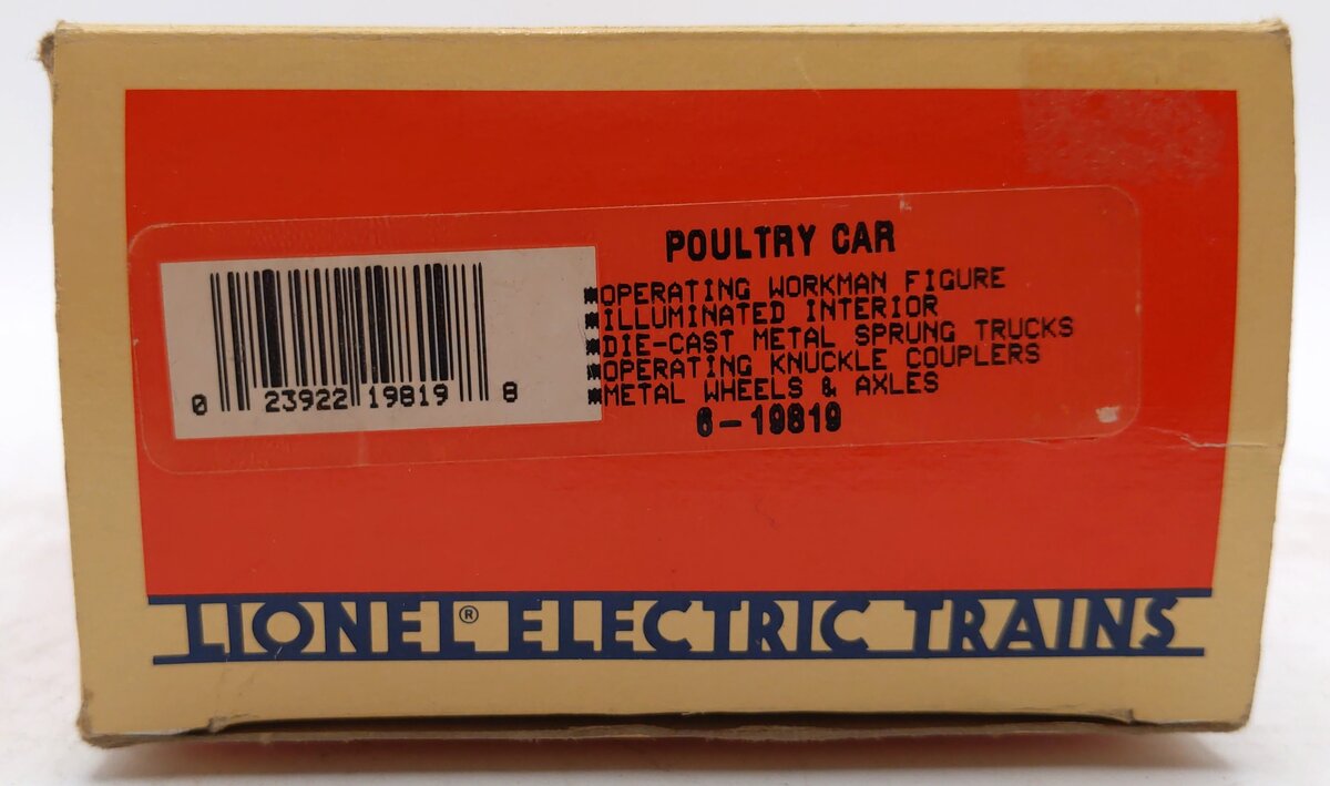Lionel 6-19819 O Gauge Operating Poultry Sweeper Car LN/Box