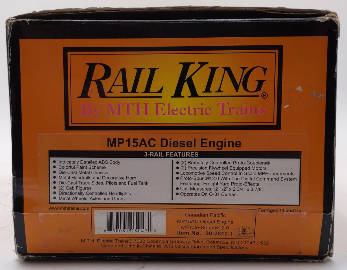 MTH 30-2812-1 Canadian Pacific MP15AC Diesel Engine w/PS2 #1426