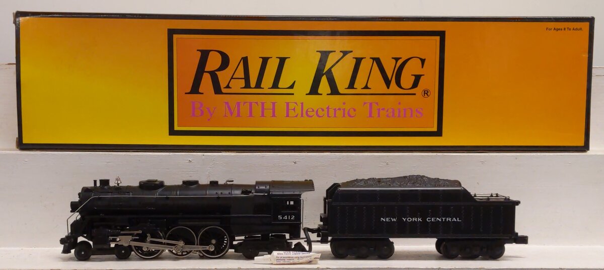 MTH 30-1146-1 O Gauge NYC 4-6-4 Hudson Steam Locomotive & Tender #5412 w/ PS1 EX/Box