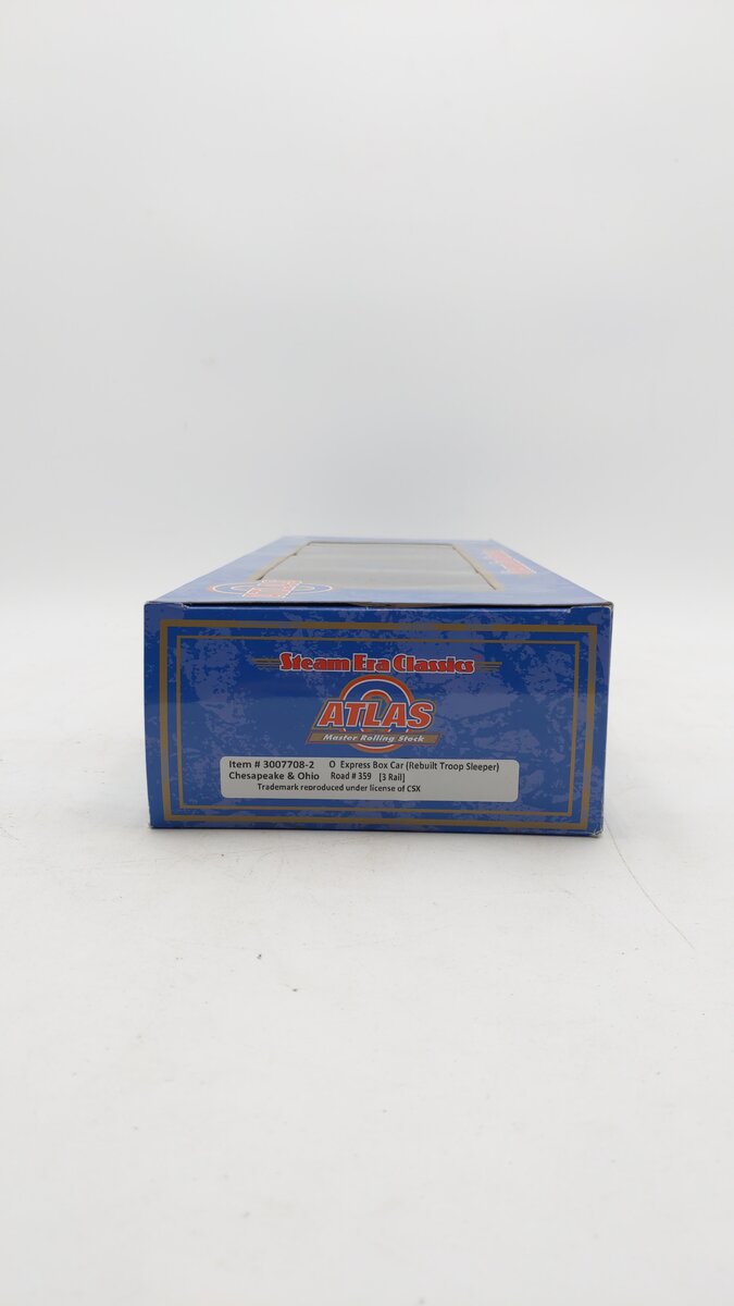 Atlas 3007708 O Chesapeake & Ohio Rebuilt Troop Express Boxcar #359 (3-Rail) LN/Box
