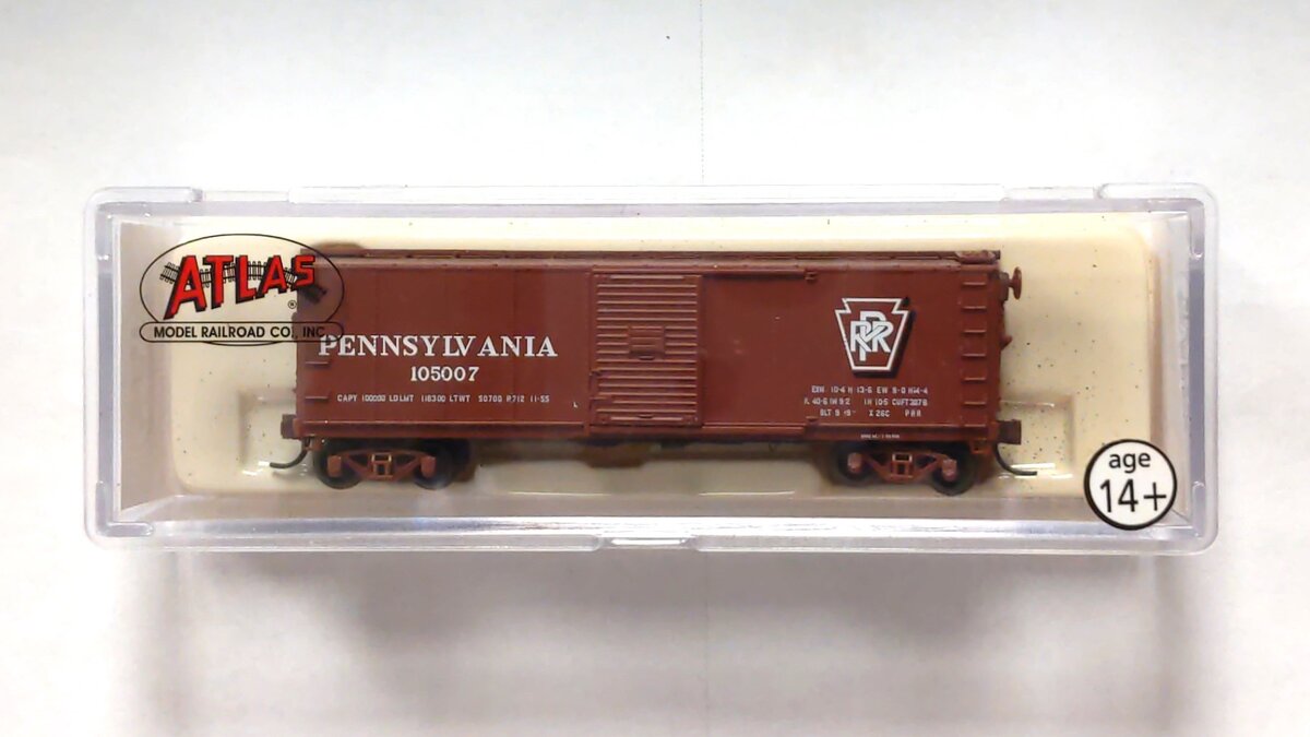 Atlas 45851 N Scale Pennsylvania Railroad Steel Rebuilt Boxcar #105007