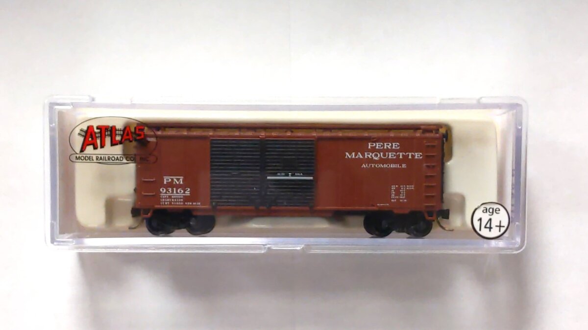Atlas 38821 N Scale Pere Marquette 40' Double Door Boxcar #93162