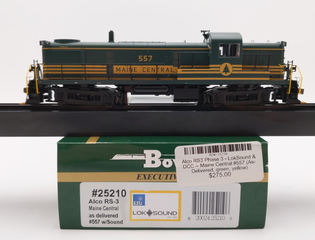 Bowser 25210 HO Maine Central ALCo RS-3 Diesel Locomotive #557 w/ DCC & LokSound
