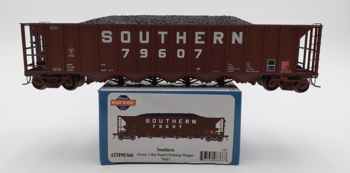 Athearn ATH98366 HO Scale Southern Railway Ortner 5 Bay Hopper #79607