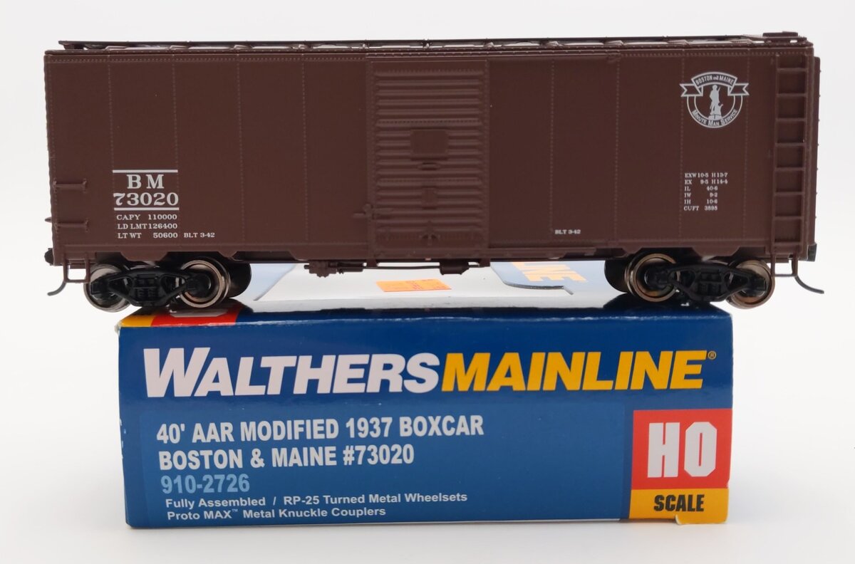 Walthers 910-2726 HO Boston and Maine 40' AAR Modified 1937 Boxcar #73020 LN/Box