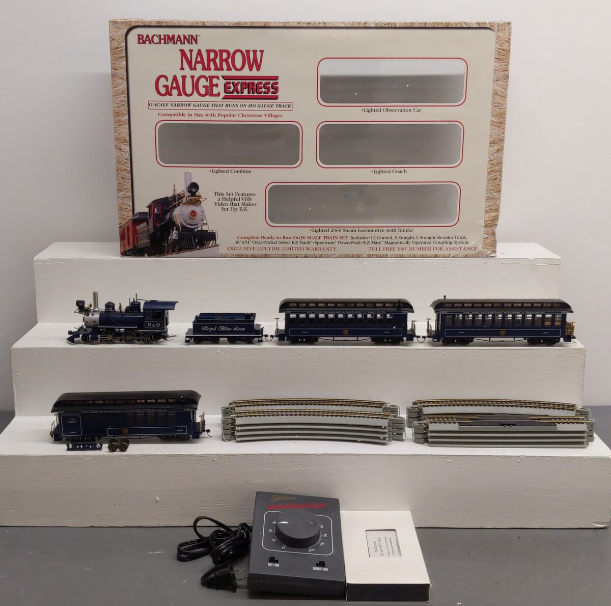 Bachmann 25004 On30 Gauge Express Royal Blue Train Set VG/Box