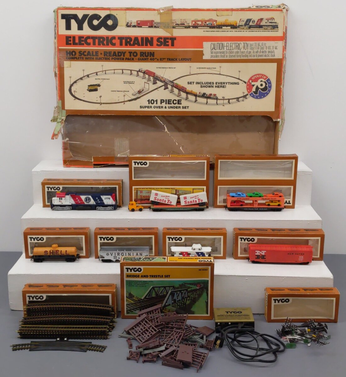 Tyco 7330 HO Spirit of '76 Set F-17-4 Electric Train Set EX/Box