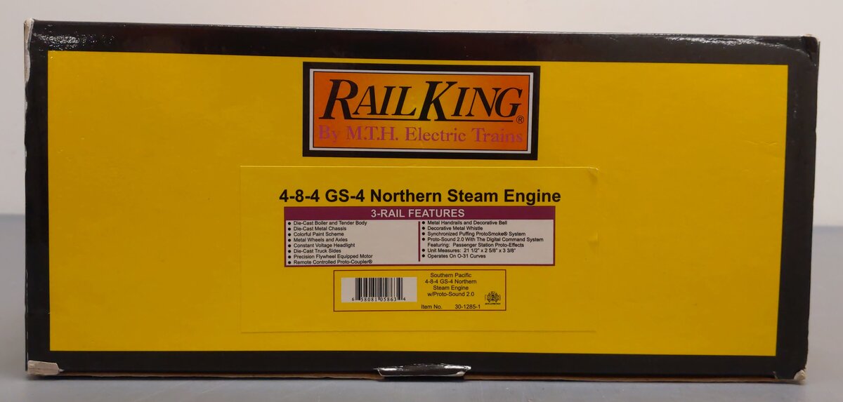 MTH 30-1285-1 O Gauge SP 4-8-4 GS-4 Northern Steam Loco & Tender #4447 w/PS2 LN/Box