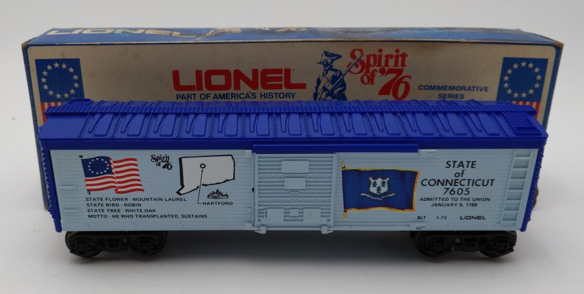 Lionel 6-7605 O Gauge Spirit of 76 State of Connecticut Boxcar #7605 LN/Box