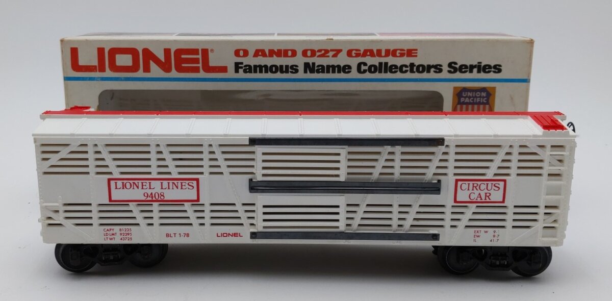 Lionel 6-9408 O Gauge Circus Stock/Animal Car #9408