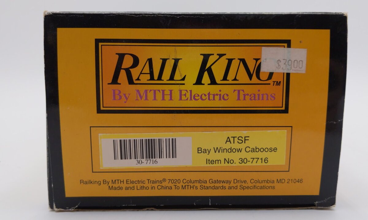 MTH 30-7716 O Gauge AT&SF Bay Window Caboose #999131 LN/Box
