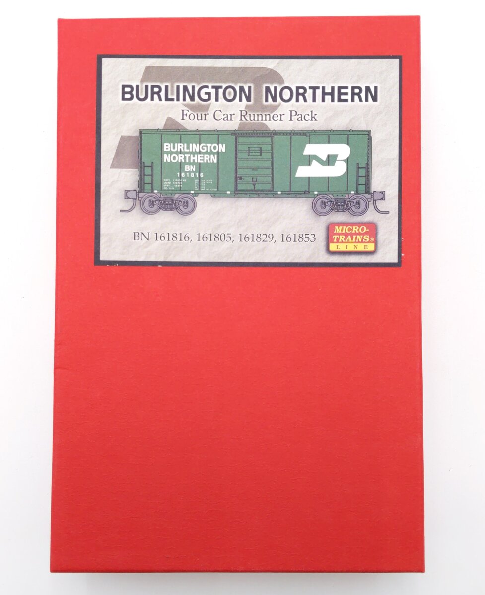 Micro-Trains 99300005 N Burlington Northern 40' Single Door Boxcar (Set of 4) LN/Box