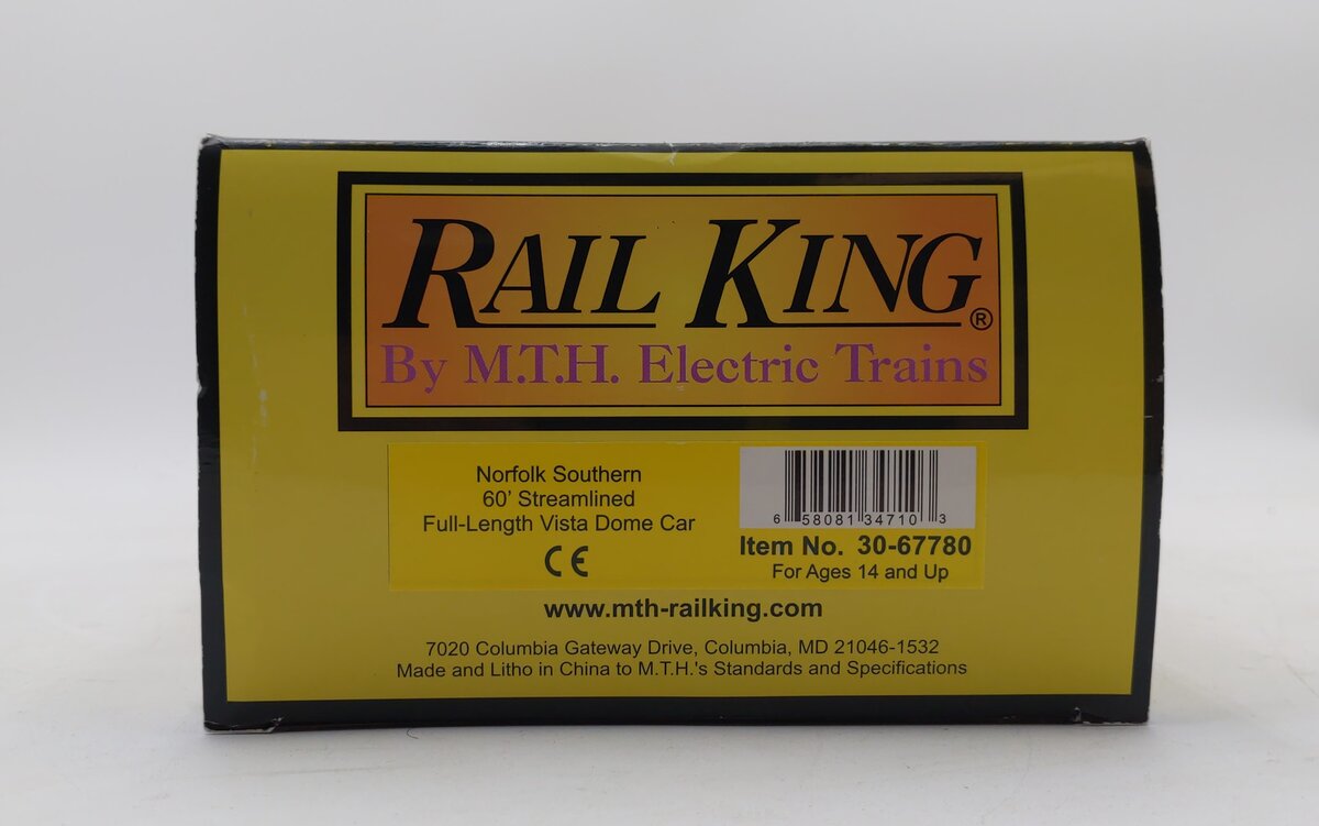 MTH 30-67780 O Norfolk Southern 60' Streamlined ABS Full-Length Vista Dome Car