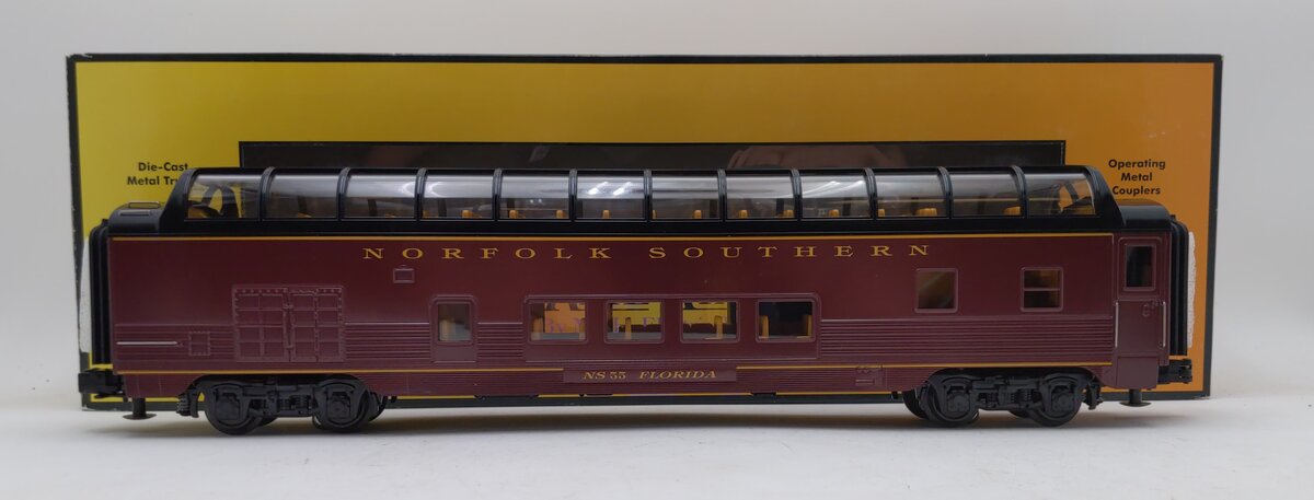 MTH 30-67780 O Norfolk Southern 60' Streamlined ABS Full-Length Vista Dome Car