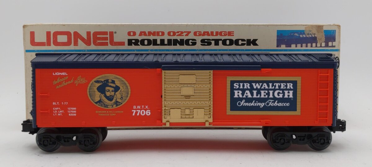 Lionel 6-7706 O Gauge Sir Walter Raleigh Billboard Boxcar