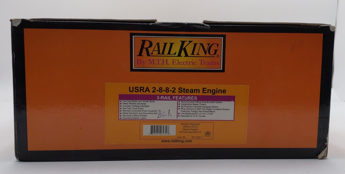 MTH 30-1322-1 O WM USRA 2-8-8-2 Steam Locomotive & Tender #925 w/PS2 EX/Box