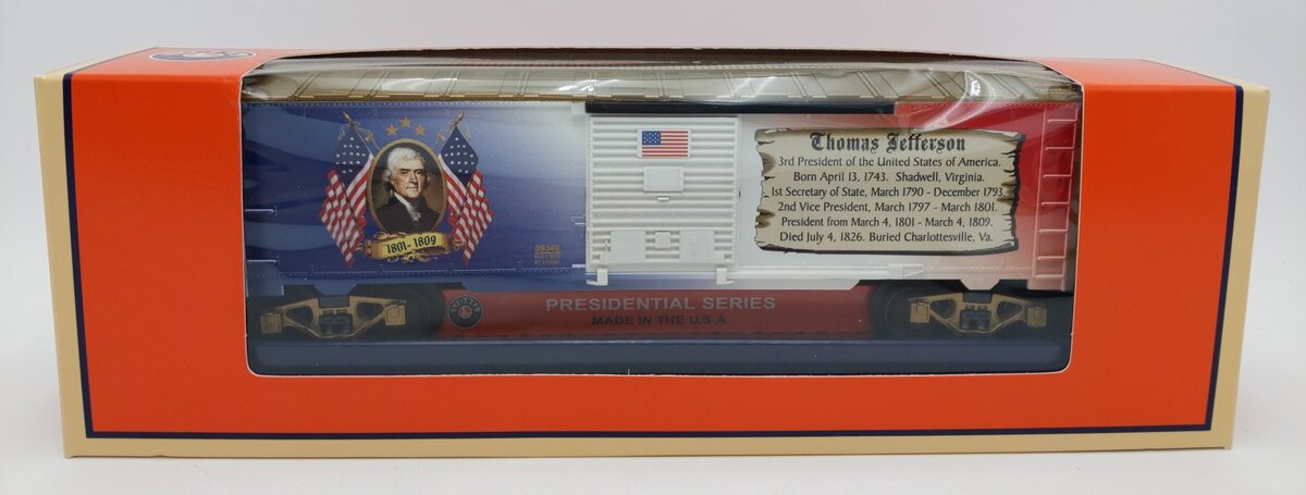 Lionel 6-39340 O Gauge U.S. Made Thomas Jefferson Presidential Boxcar