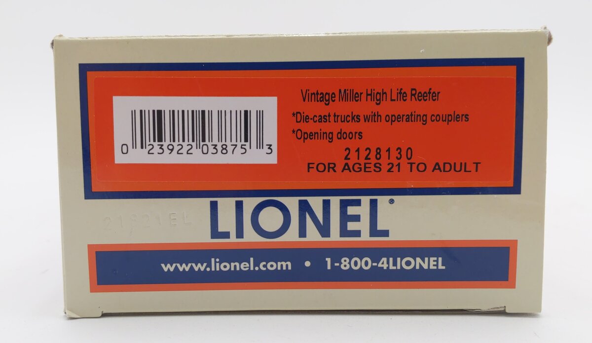 Lionel 2128130 O Miller High Life Refrigerator Car