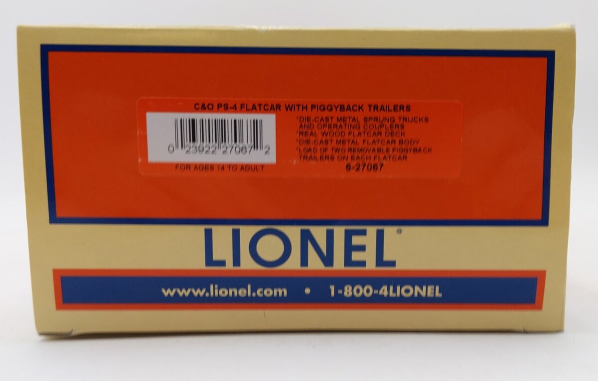 Lionel 6-27067 Chesapeake & Ohio REA Flatcar with Piggyback Trailers