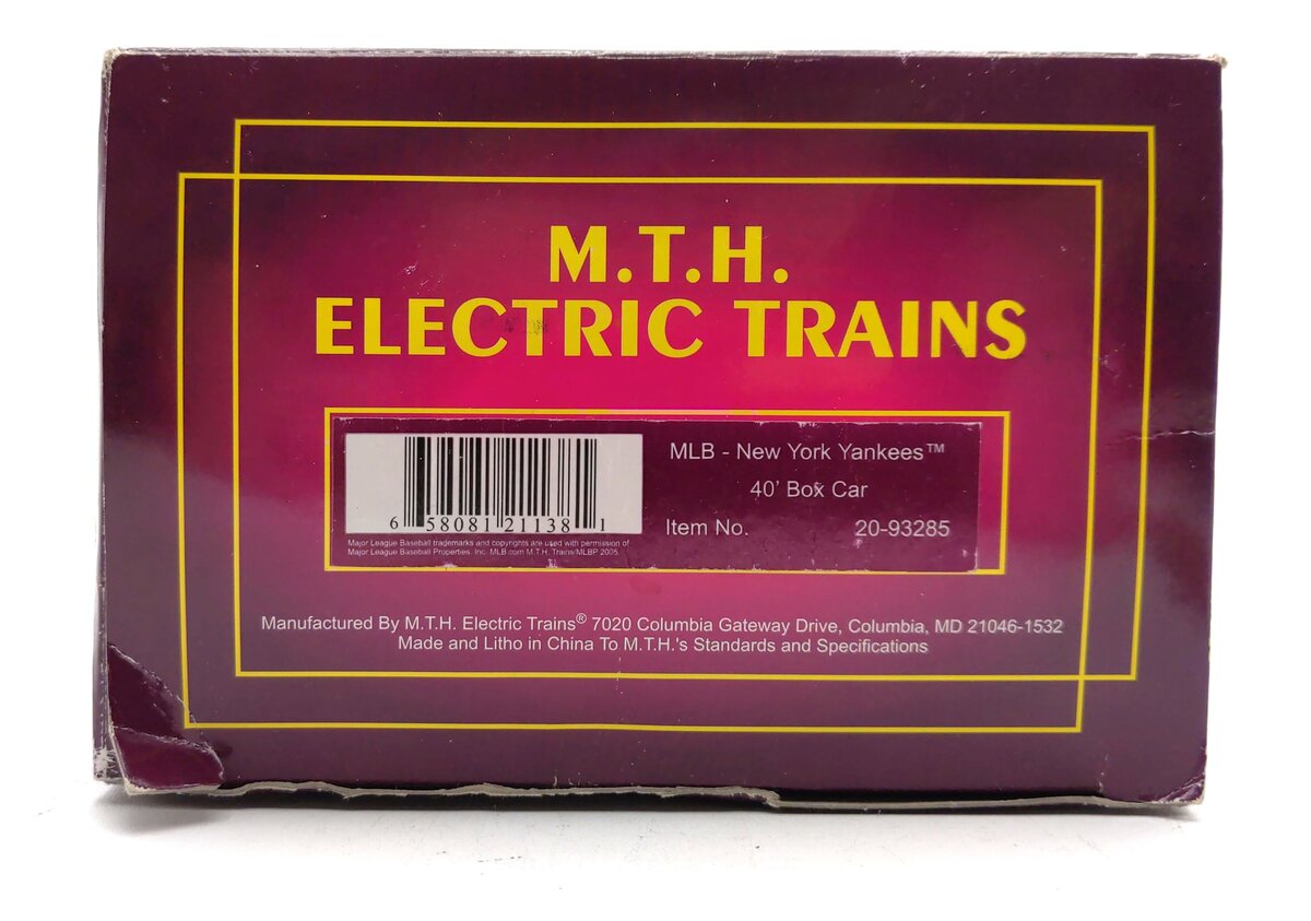 MTH 20-93285 MLB - New York Yankees Box Car EX/Box