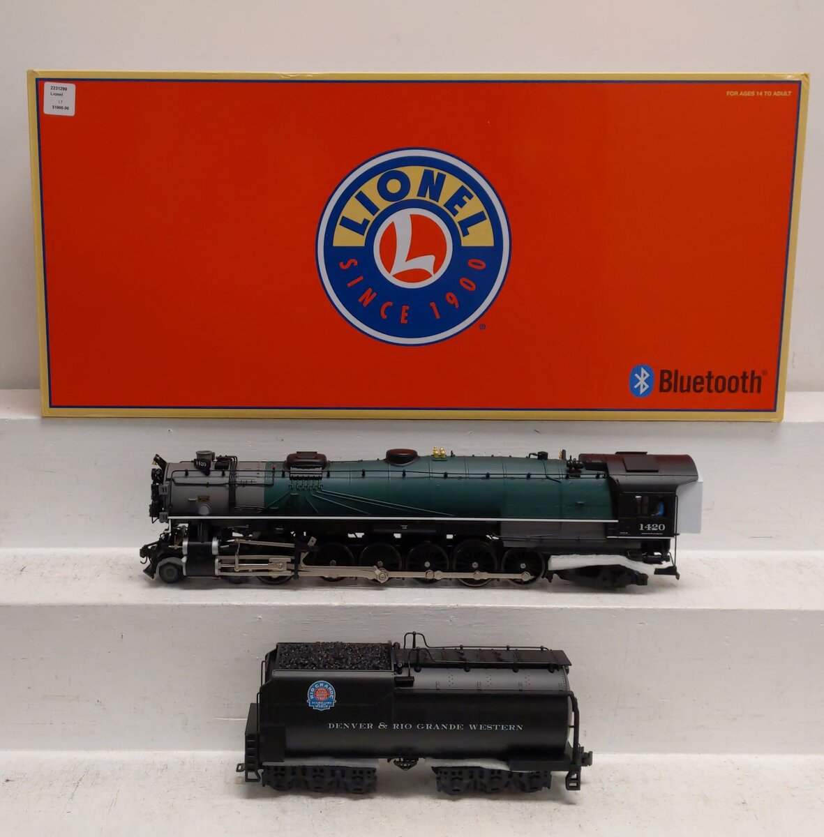 Lionel 2231290 16 BTO D&RGW 4-12-2 Steam Locomotive & Tender #1420 with Legacy