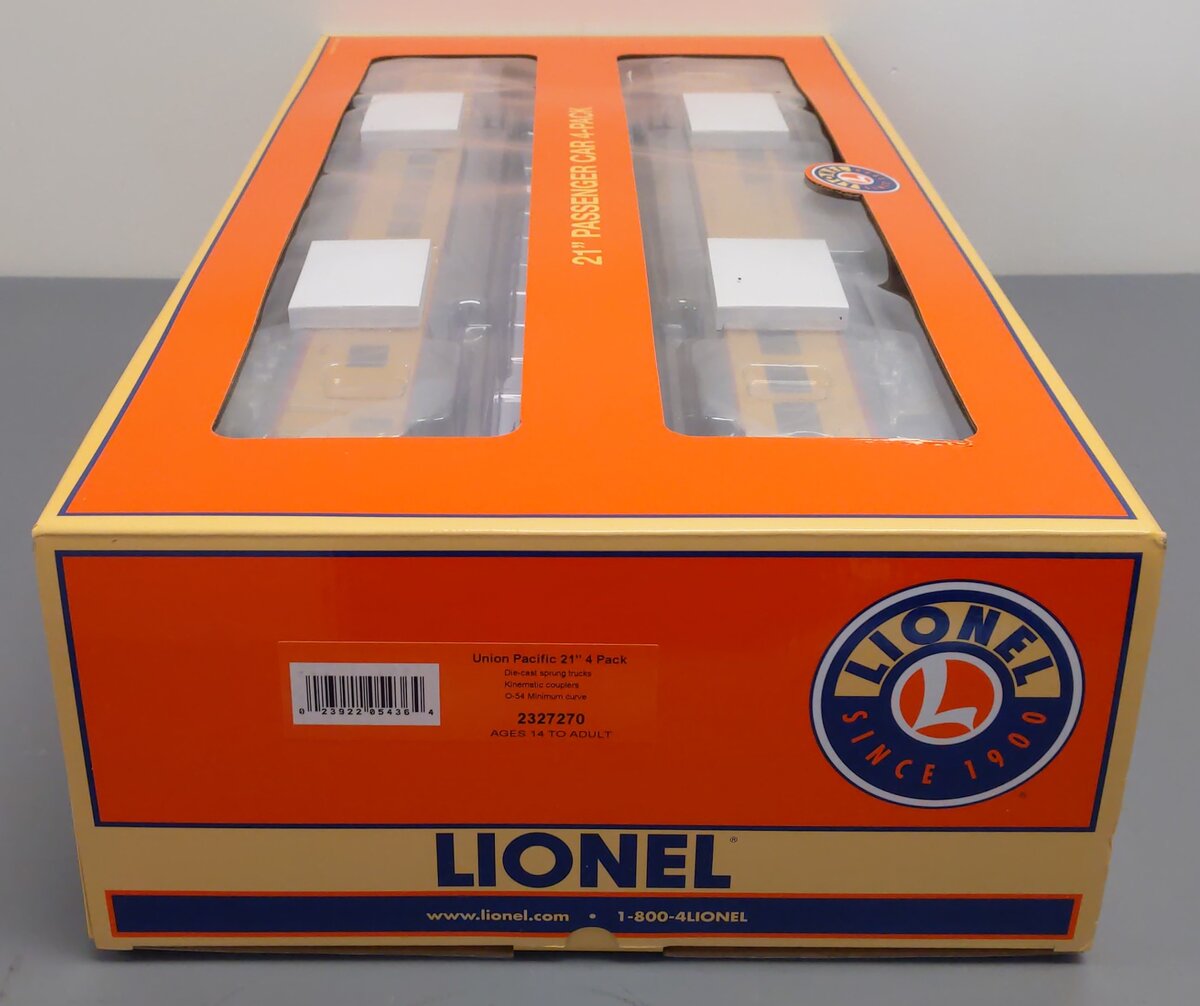 Lionel 2327270 O Union Pacific Excursion 21" Passenger Car (Set of 4)