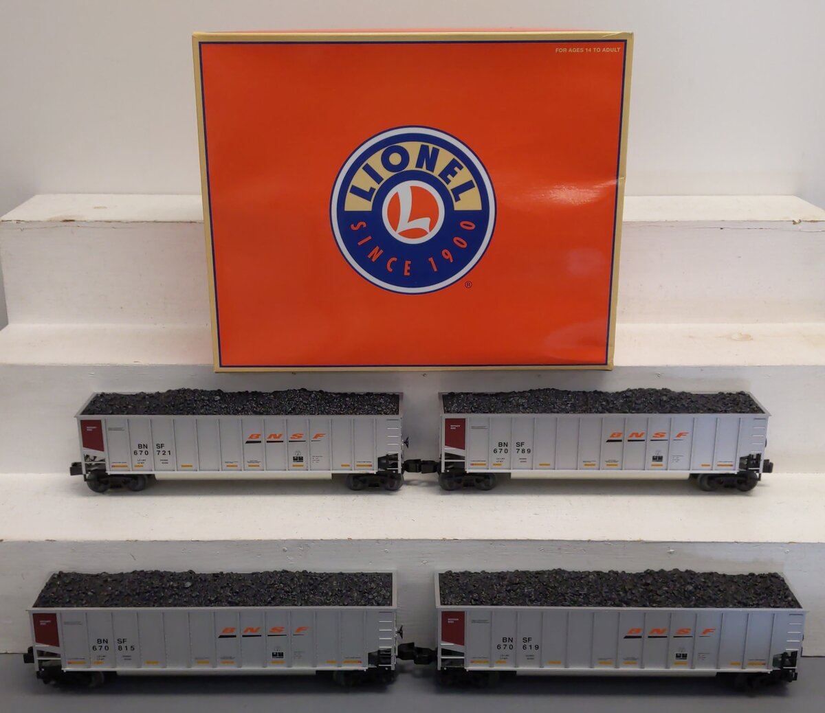 Lionel 2243010 O BNSF Standard Rotary Gondola (Set of 4) LN/Box