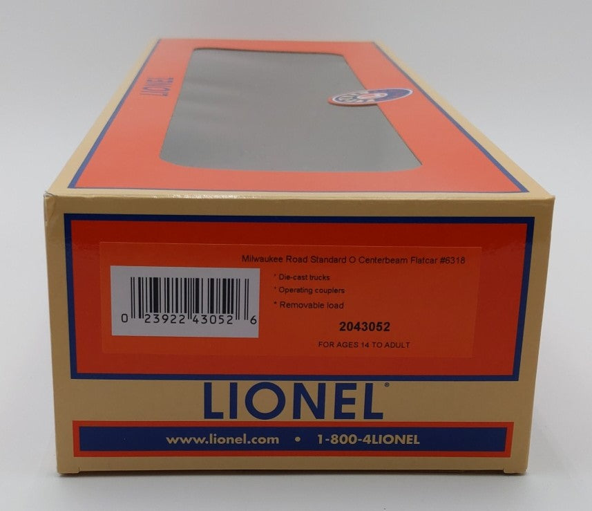 Lionel 2043052 O Milwaukee Road Standard Centerbeam Flatcar #6318