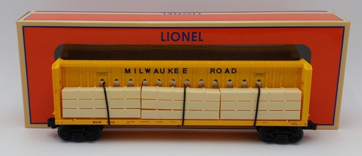 Lionel 2043052 O Milwaukee Road Standard Centerbeam Flatcar #6318