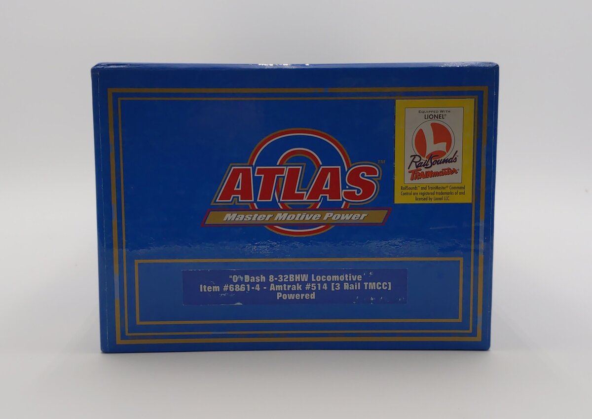 Atlas 6861-4 O Amtrak Dash 8-32BHW Diesel Locomotive w/TMCC #514 - 3-Rail LN/Box