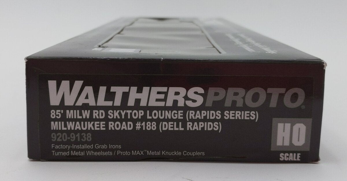 Walthers 920-9138 HO Milwaukee Road "Dell Rapids" 85' SkyTop Lounge Car #188