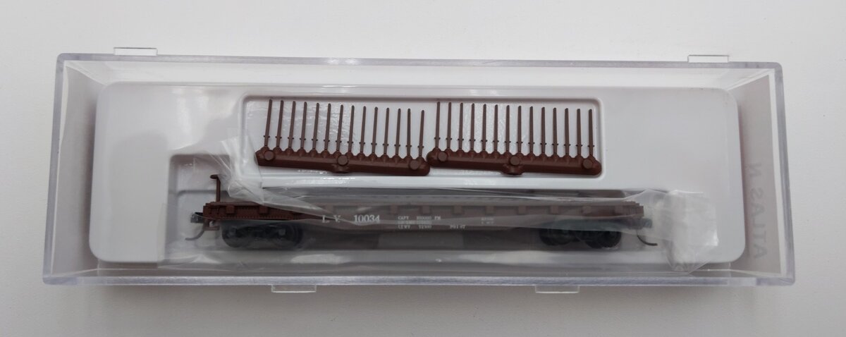 Atlas 50005564 N Lehigh Valley Trainman Flatcar with Stakes #10034