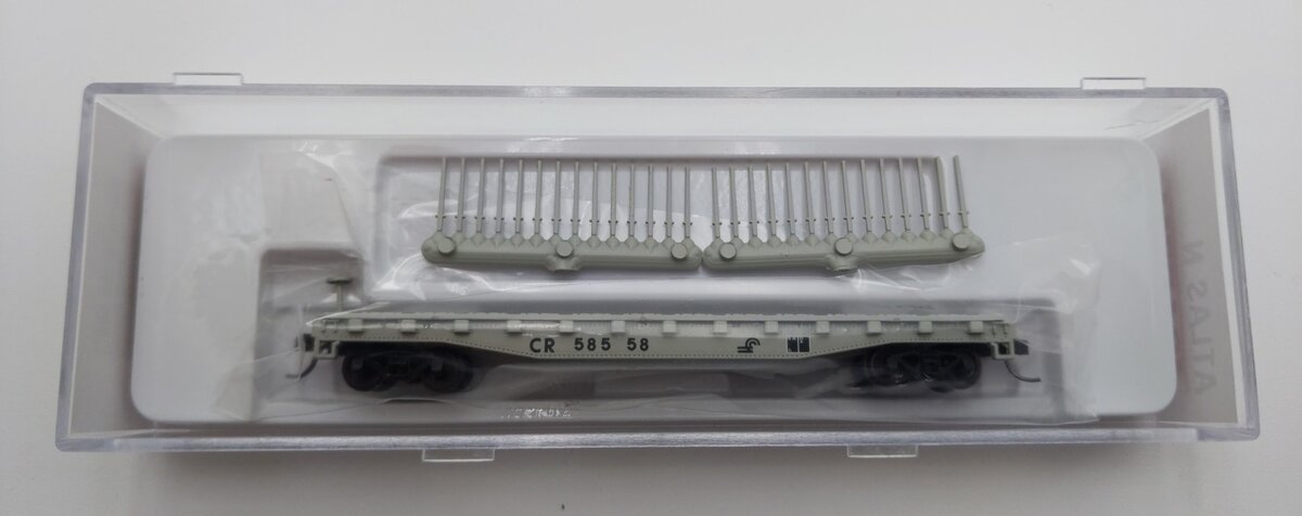 Atlas 50005563 N Conrail Trainman Flatcar with Stakes #58558