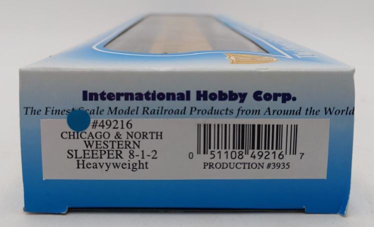 IHC 49216 HO Scale C.&N.W. "Lake Geneva" 8-1-2 Heavyweight Pullman Sleeper Car