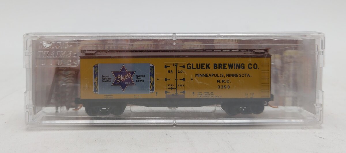 Micro-Trains 04900660 N Gluek Brewing 40' Wood Ice Reefer Car #3353