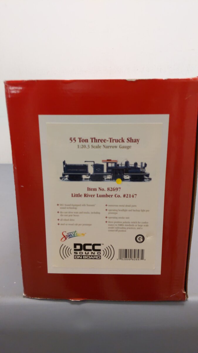 Bachmann 82697 G Scale Little River Lumber 55 Ton Shay Steam Locomotive